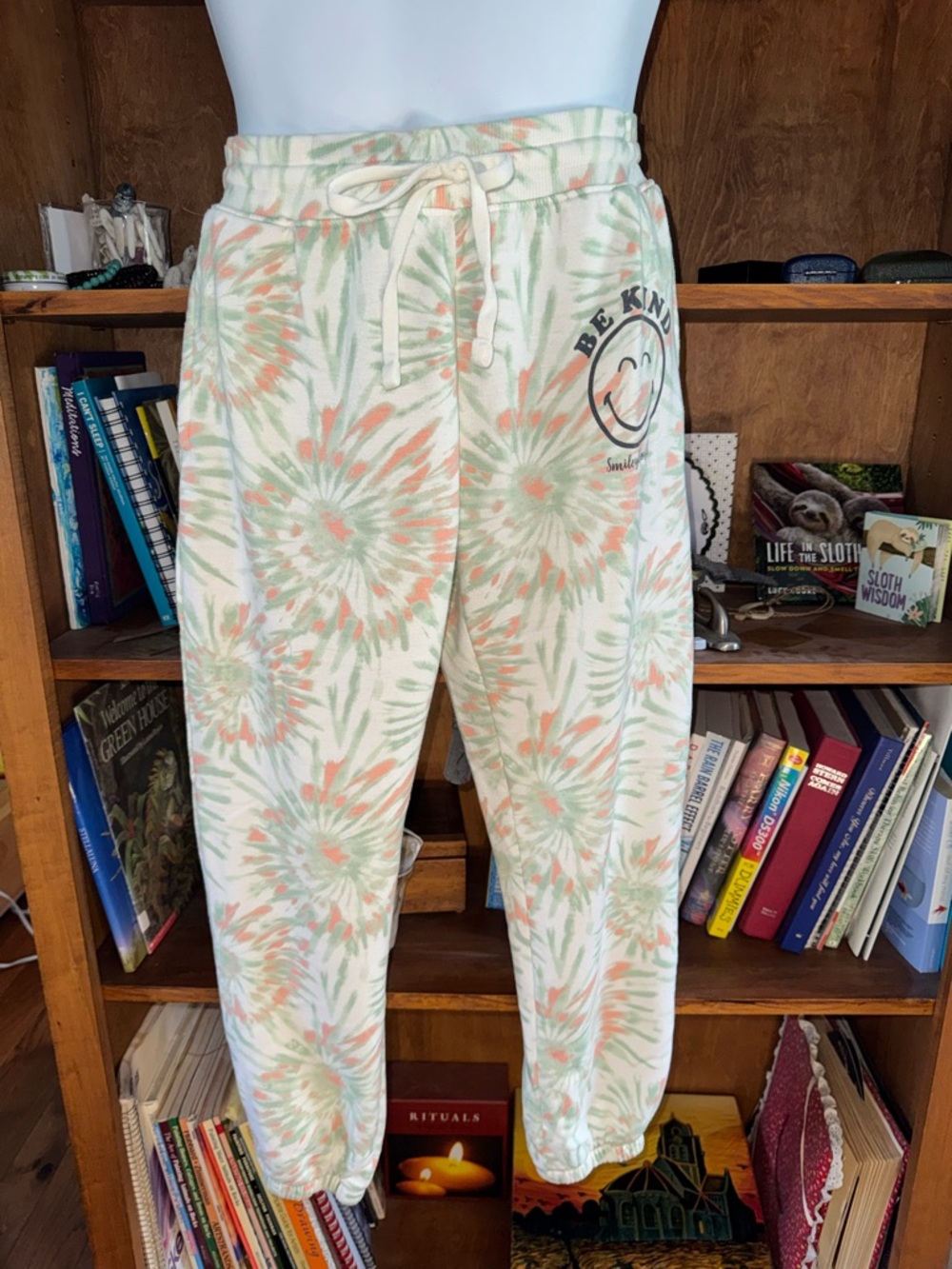 Smiley World Tie-Dye Jogger Pants with Drawstring Waist